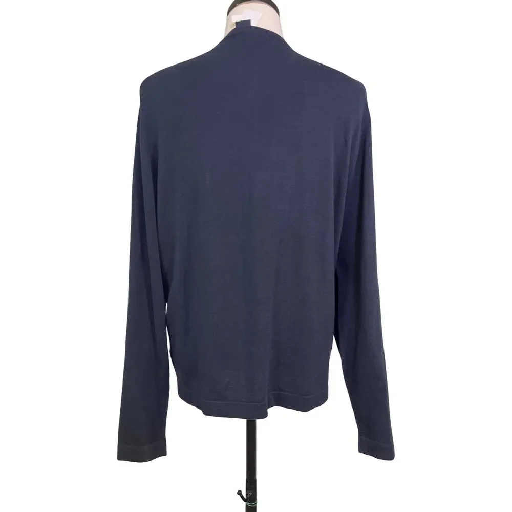 Banana Republic Argyle Sweater Mens Medium Blue Cotton Crew Neck NWT